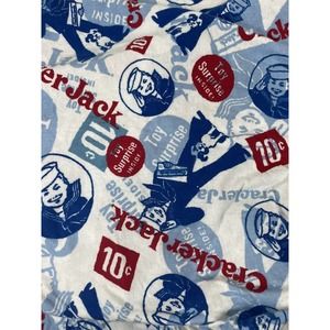 Cracker Jack Queen Fitted Sheet Retro Rustic Candy Popcorn Caramel Craft Fabric